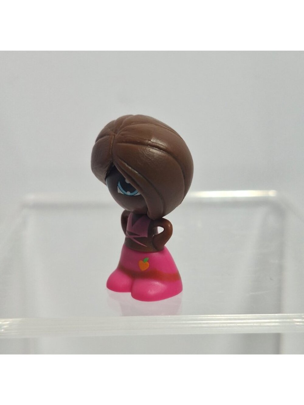 Gift Ems Mini Doll 1.5" African American Girl Pink Dress With a Peach - Picture 3 of 12